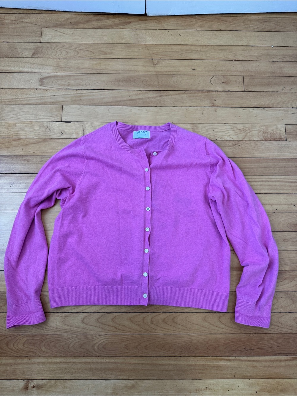 Women's Pink Button-Front Cardigan - Picture 2 of 5